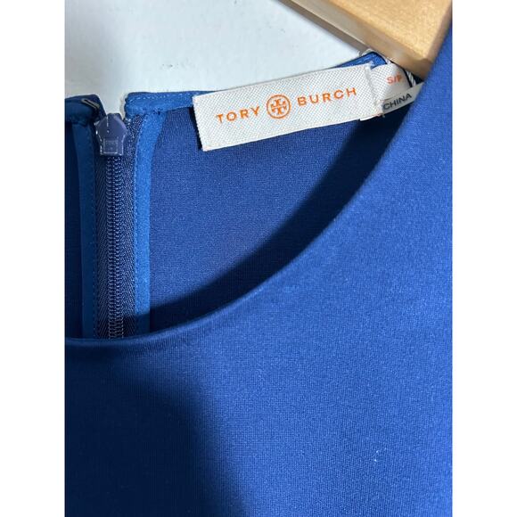 Tory Burch Navy Brynn Ponte Dress Gold Buttons side pockets S/P NWT - Picture 6 of 7